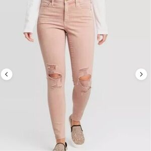 Universal Thread Peachy Pink Deconstructed Jeans